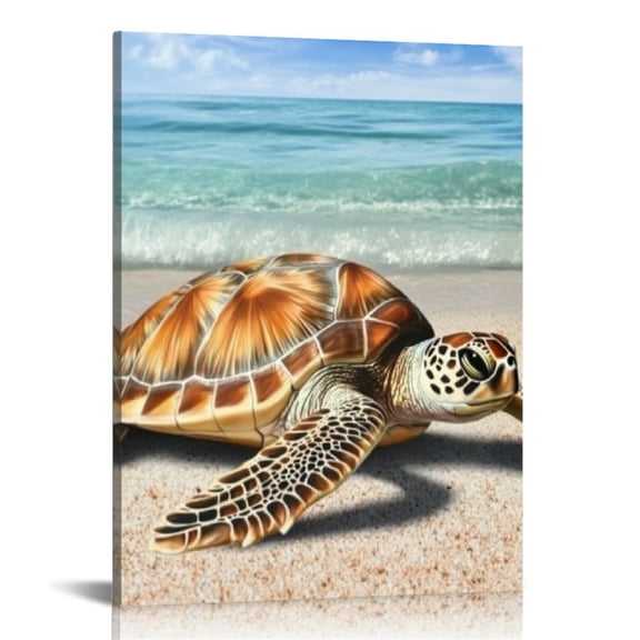 Creowell Turtle Canvas Prints Wall Art Home Decor for Living Room 16x20in