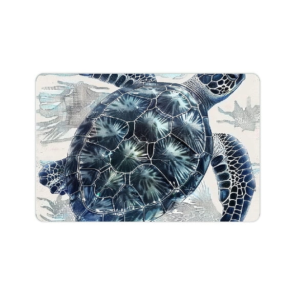 Creowell Turtle Fast Absorption Bath Mat Eco-Friendly Home Decor 24x16in