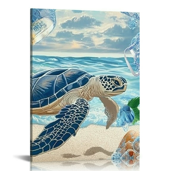 Creowell Turtle Ocean Beach Canvas Wall Art Home Decor 12x16 16x20 12x16in