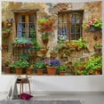 thumbnail image 1 of Creowell Tuscany Tapestry Italy Old Stone Wall Flowers Windows Tapestry Decor Wall Hangings Large Tapestry for Bedroom Living Room Dorm Man Cave 40x60inch, 1 of 6