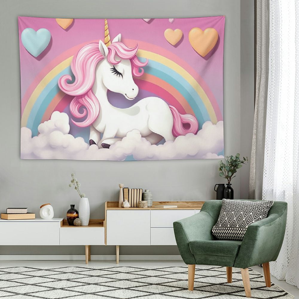 Creowell Unicorn Tapestry Wall Hanging for Girls Room, Lovely Cute ...