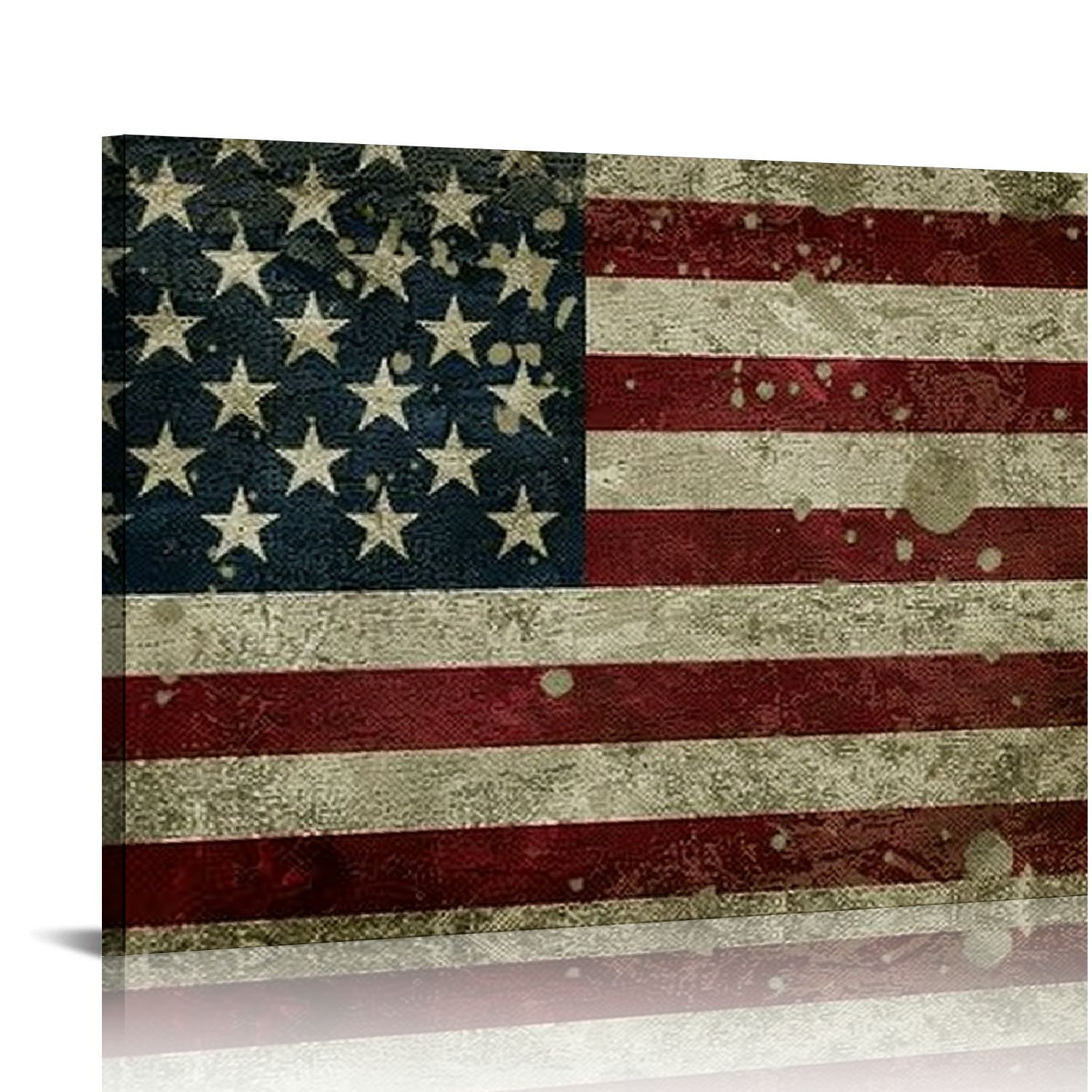 Creowell United States of America Flag Canvas Print Retro Vintage ...