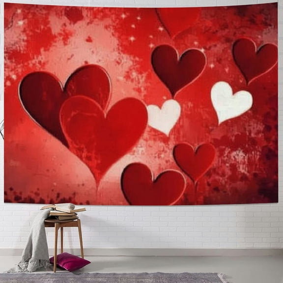 Creowell  Valentine Day Printed Tapestry Wall Hanging,Aesthetic Tapestry,Home Tapestrys,Daily Decorative Tapestry For Room 40x30inch