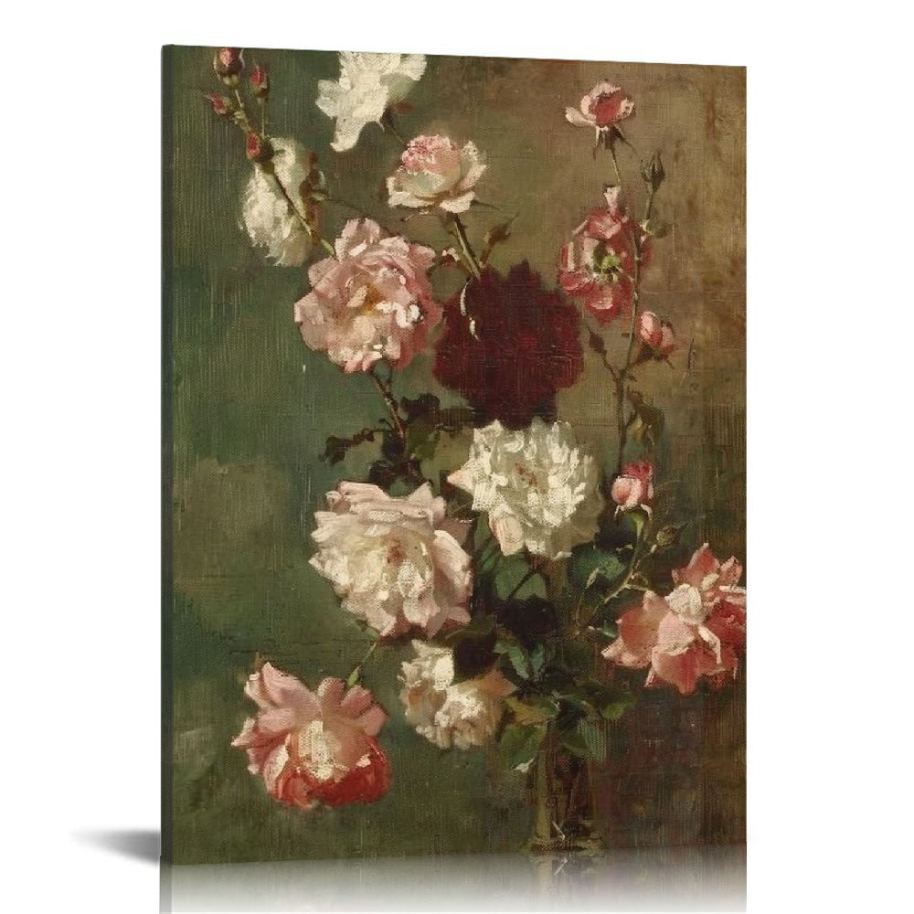 Creowell Vintage Floral Wall Art, Flower Paintings Art Decor Aesthetic ...