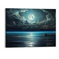 thumbnail image 1 of Creowell Wall Art Moon Sea Ocean Landscape Picture Canvas Wall Art Print Paintings Modern Artwork for Living Room Wall Decor and Home Décor Framed Ready to Hang Waterproof Artwork-20x16inch, 1 of 3