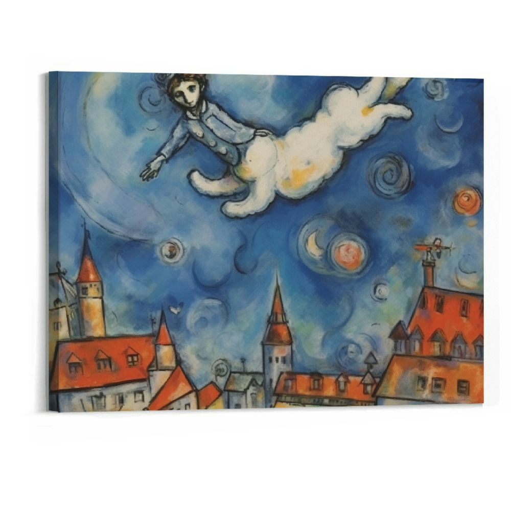 Creowell Wall Art PaintingCouple Above VillageFamous Canvas Prints