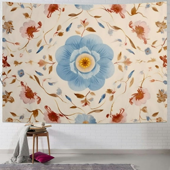 Creowell  Wall Tapestry Bohemian - Floral Vine Wall Hanging Celestial Sun Moon and Star Tapestries Hippie Home Decor Boho Tapestry for Bedroom Aesthetic 40x30inch