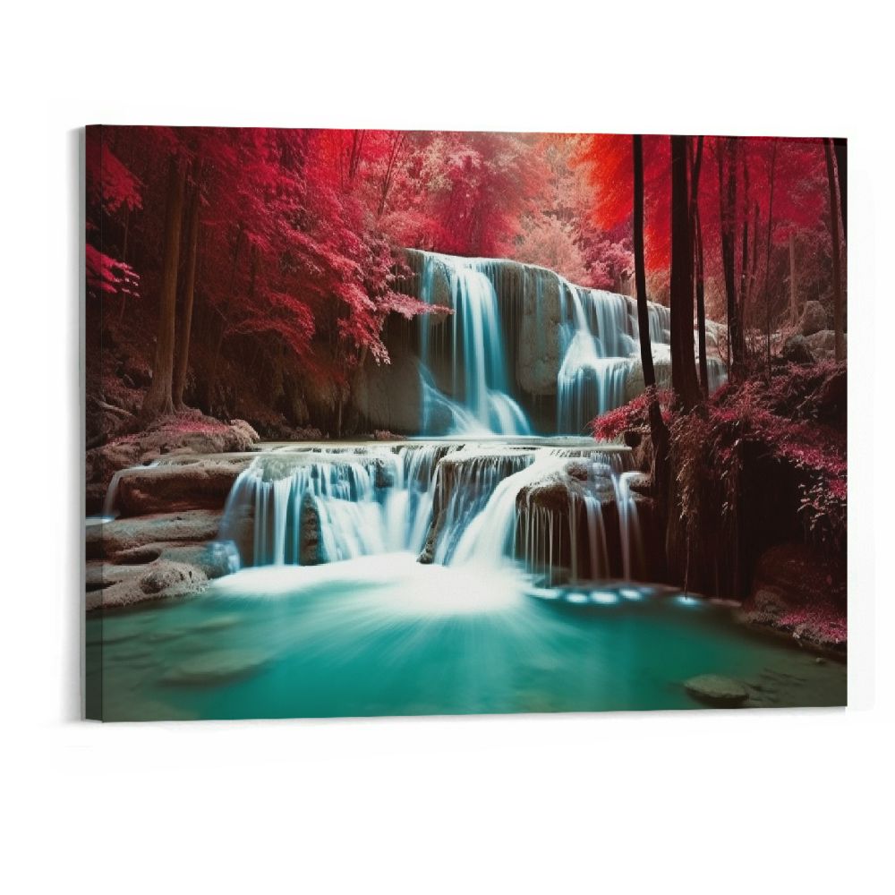 Creowell Waterfall Canvas Wall Art Modern Nature Wall Decor Landscape ...