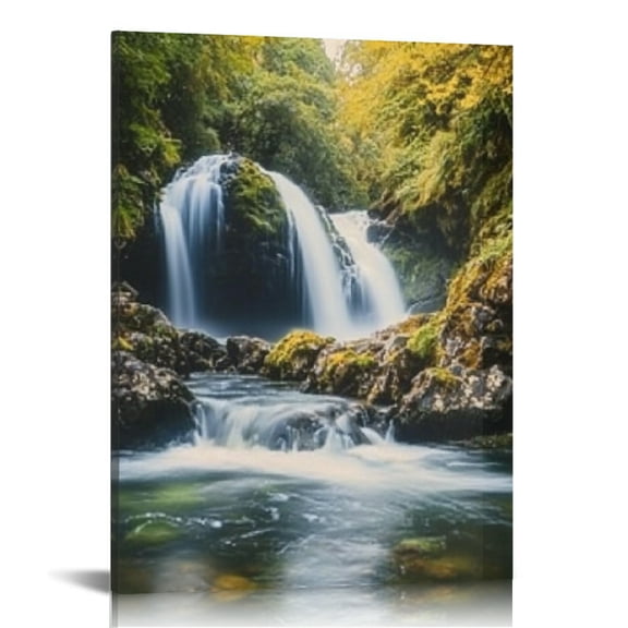 Creowell Waterfall Stream Rocks Canvas Wall Art Home Decor 12x16 12x16in