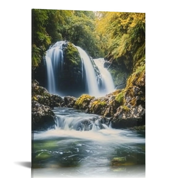 Creowell Waterfall Stream Rocks Canvas Wall Art Home Decor 12x16 16x20in