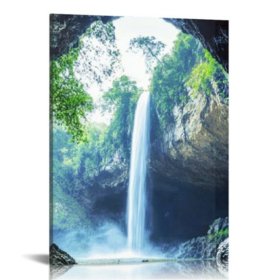Creowell Waterfall Wall Art Canvas Print Ready to Hang Home Decor 12x16in