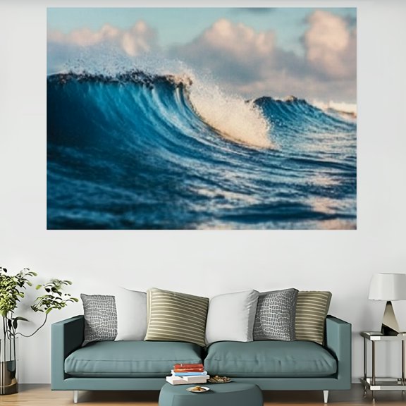 Creowell Wave Surfboard Ocean Wall Tapestry Art 100% Polyester Home Decor 60x40in