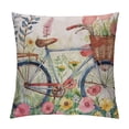 thumbnail image 1 of Creowell Welcome Summer Bicycle Flower Basket Pillow Cases Cushion Cover Pink Bike with Beautiful Flower Butterfly Decorative Throw Pillow Covers Farmhouse Decoration for Sofa Bed Home Outdoor, 1 of 5