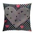 thumbnail image 1 of Creowell White Hearts Throw Pillow Covers  White Hearts Tile on Black Background Pillow Cushion Cases Square Pillowcases for Sofa Couch Bedroom Living Room Car White, 1 of 5