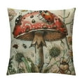 thumbnail image 1 of Creowell Wild Mushroom Pillow Cover Outdoor Butterfly Natural Dragonfly Pillow Case for Kids Teens Adults Retro Daisy Jungle Plants Rustic Style Cushion Cover for Room Decor  White, 1 of 5