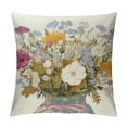 thumbnail image 1 of Creowell Wildflower Throw Pillow Covers Flowers Leaves Bouquet Vase Spring Summer Seasonal Decor Cushion Cover for Bedroom Sofa Living Room Couch Bench Outdoor 20x20in, 1 of 5