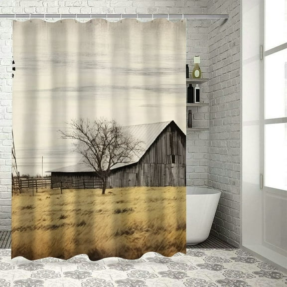 Creowell Windmill Pretty Shower Curtain Bathroom Decor Polyester Fiber Chic Modern Washable with Hooks 36x72