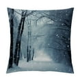 thumbnail image 1 of Creowell  Winter Pillow Covers, Blue Snow Snowstorm in Park Winter Landscape Scene Double Sided Decorative Pillows Cases Throw Pillows Covers, 1 of 5