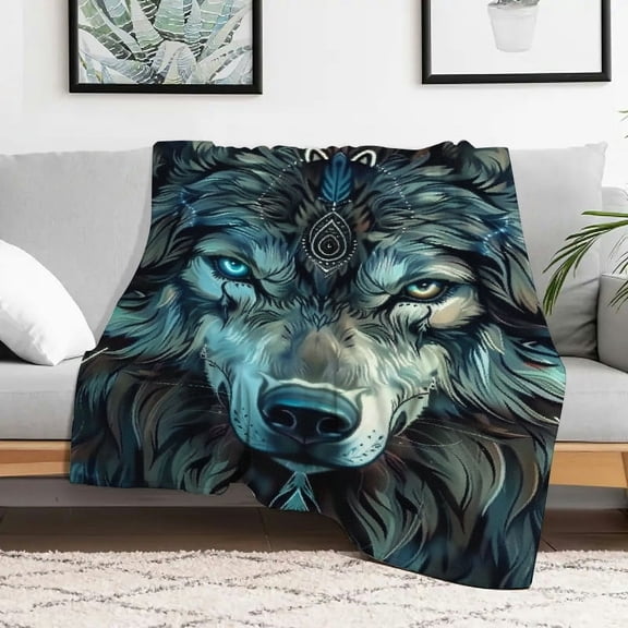 Creowell Wolf Arrows Digital Art Flannel Blankets for Couch Bed Sofa, Warm Cozy Decorative Blanket Gift, Soft and Durable Multifunctional Blanket for Sofa, Travel, Camping, Bed, Chair, All Season