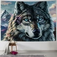 thumbnail image 1 of Creowell  Wolf Tapestry, Hippie Wall Hanging Tapestry Aesthetic Birthday Holiday Party Art Wall Carpet for Living Room Bedroom Dorm Ceiling Decor 50x40inch, 1 of 6