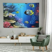 Creowell  Wonderful Underwater World Tapestries Colorful Fishes Seaweed Sea Plants Tapestry for Bedroom Aesthetic Home Decor Backdrop Men Women Dorm Wall Tapestry 60x40 Inch 60x40in