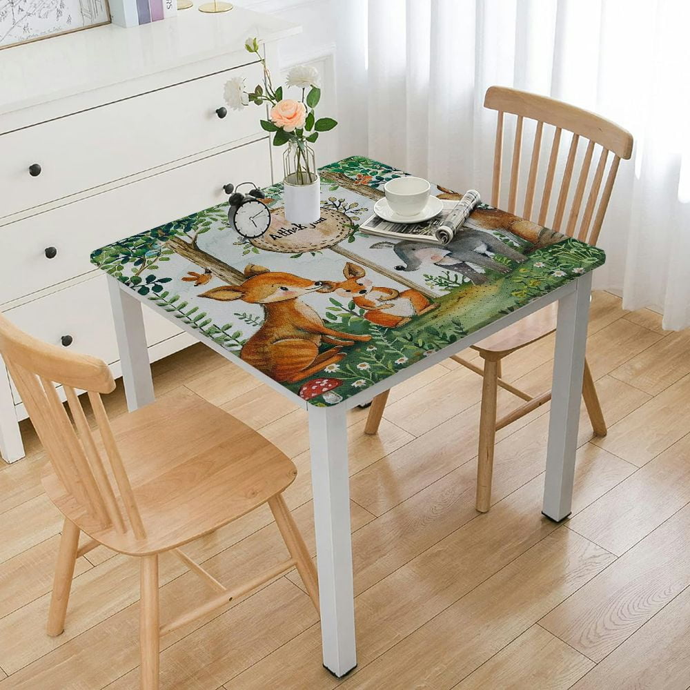 Creowell Woodland Baby Shower Tablecloths Forest Animals Table Cover