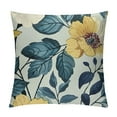 thumbnail image 1 of Creowell Yellow Blue Floral Throw Pillow Covers Watercolor Sage Green Leaves Decorative Pillow Case Soft Square Cushion Covers for Couch Sofa Bedroom Livingroom White, 1 of 5