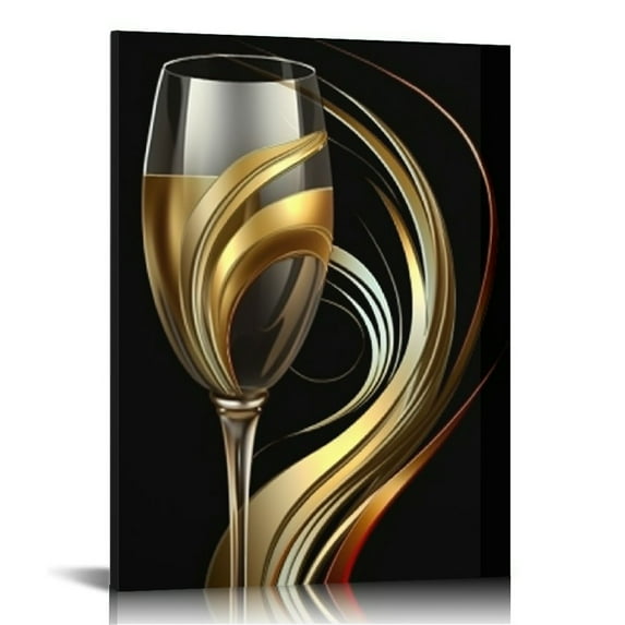 Creowell Yellow Kitchen Decor Wine Wall Art Dining Room Decor Kitchen Wall Decor Black and White Canvas Living Room Decorations Paintings Pictures Framed Artwork for Home Walls 16x20 in/12x16 in