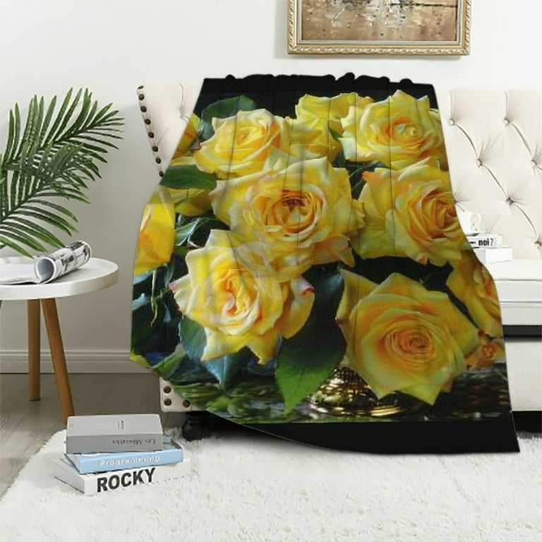 Rose print blanket sale