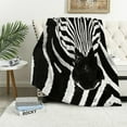 Creowell Zebra Throw Blanket Black and White Zebra Seamless Pattern
