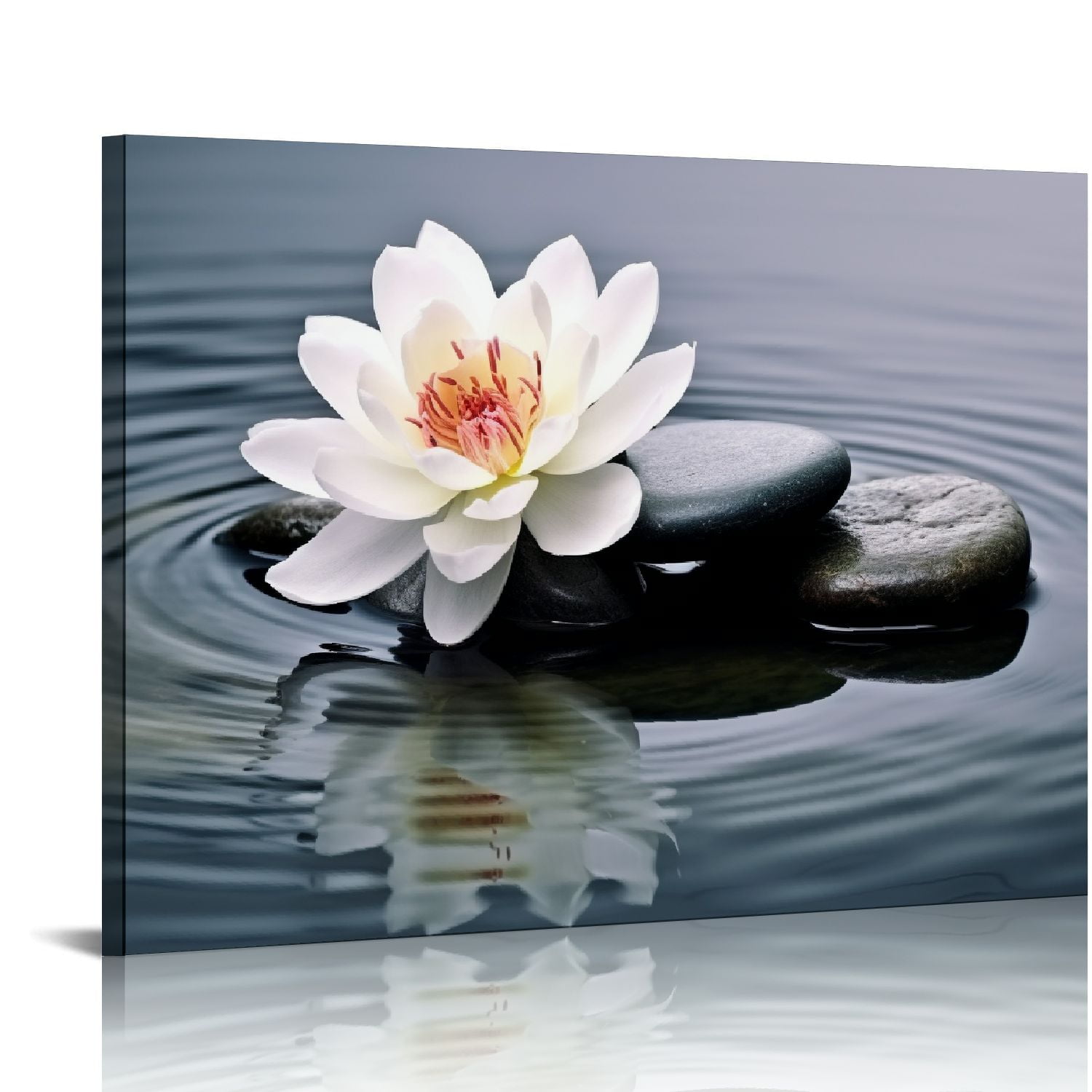 Creowell Zen Wall Art Lotus Flowers Stones on Water Pictures Canvas ...