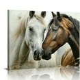 thumbnail image 1 of Creowell  yellow Romantic Couples Horse Canvas Wall Art Artwork For Bedroom Decor for Sweet Coulple Love Print Animal Artwork 16x12in, 1 of 6