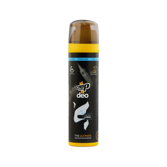 Crep Protect Shoe Deodorizer Spray - Shoe Smell Eliminator Delivers 24-Hour Odor Protection, Residue-Free Formula for All Sneakers, Refreshing Scent (Fresh Linen, 5.07oz)