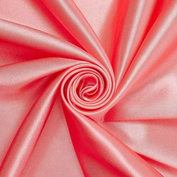 Crepe Back Satin Bridal 58/60 Inch Silky Polyester Fabric By The Yard For Sewing Apparel, Accessories, Décor & More - Coral (1 Yard)