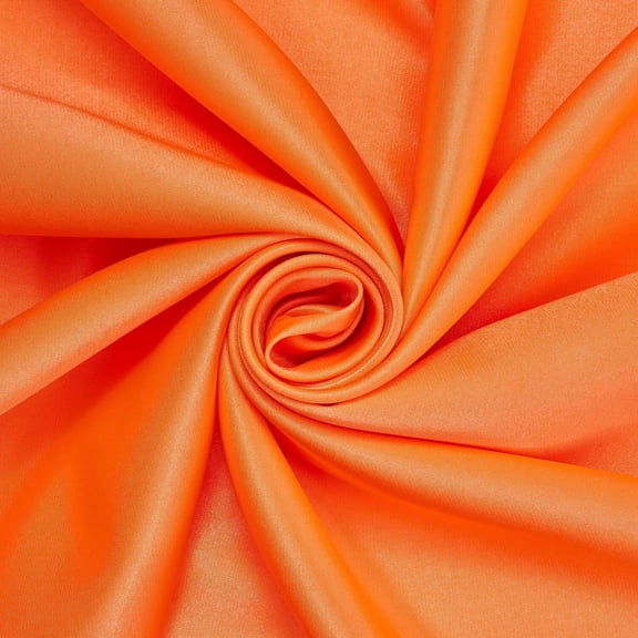 Crepe Back Satin Bridal 58/60 Inch Silky Polyester Fabric By The Yard For Sewing Apparel, Accessories, Décor & More - Neon Orange (1 Yard)