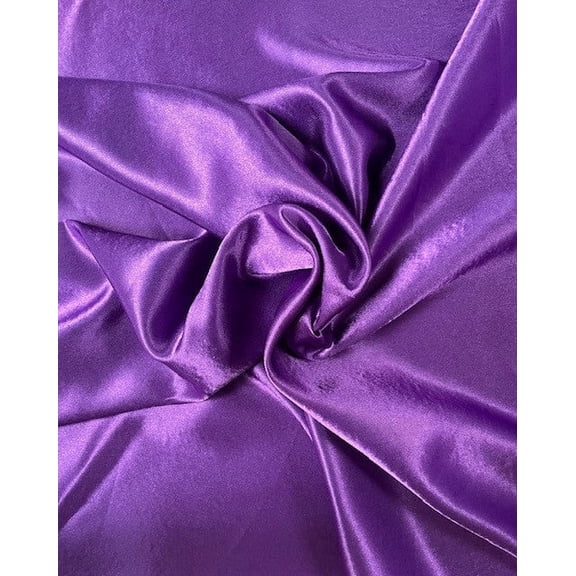 Burlap Fabrics Crepe Back Satin Purple - 58 Inch Wide 100 Polyester Sold by the Yard