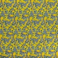 thumbnail image 1 of Crepe De Chine Gardenia Yellow Sheer Floral Print Fabric 58" Wide By The Yard, 1 of 3