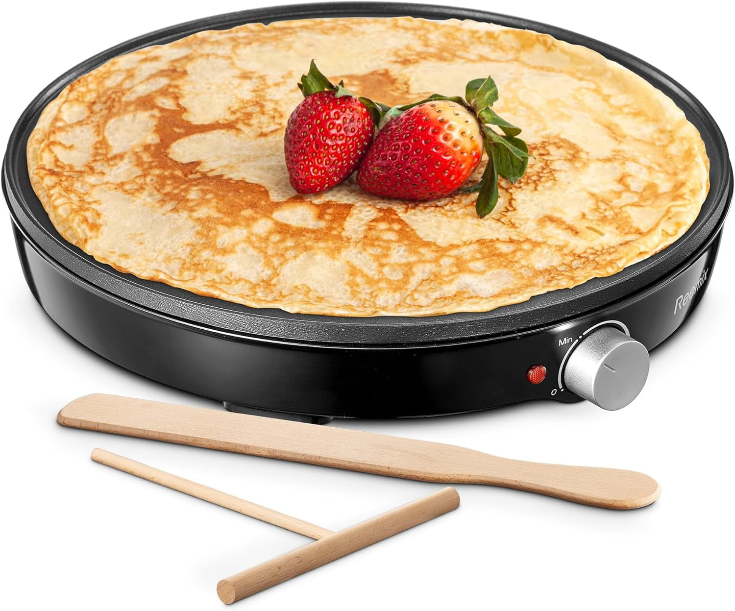 Crepe Maker Machine, Reemix Nonstick 12” Electric Griddle, Compact Pancake Griddle Precise