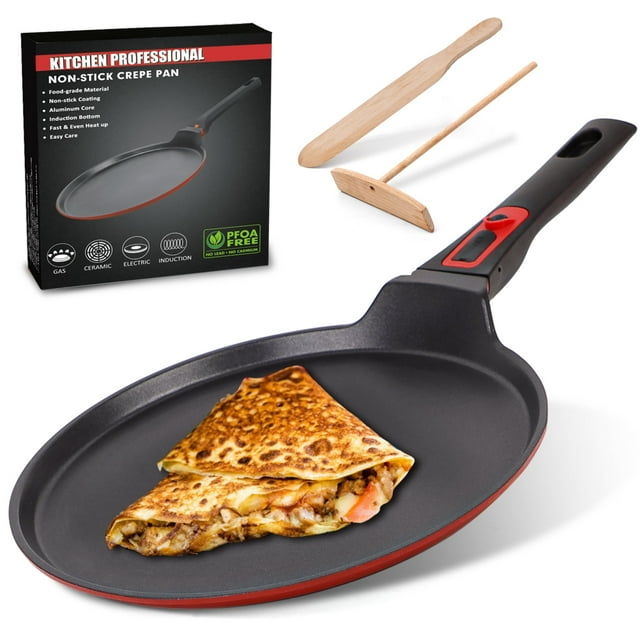 "DIIG Nonstick Crepe Pan Set with Detachable Handle, 11"", All Stoves