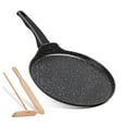 Crepe Pan Nonstick with Spreader and Spatula DIIG 11 inch Granite