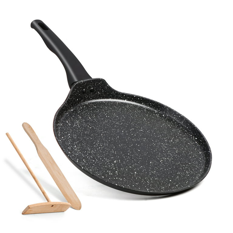 Flat Skillet, Frying Pan, Non Stick Crepe Pan With Spreader