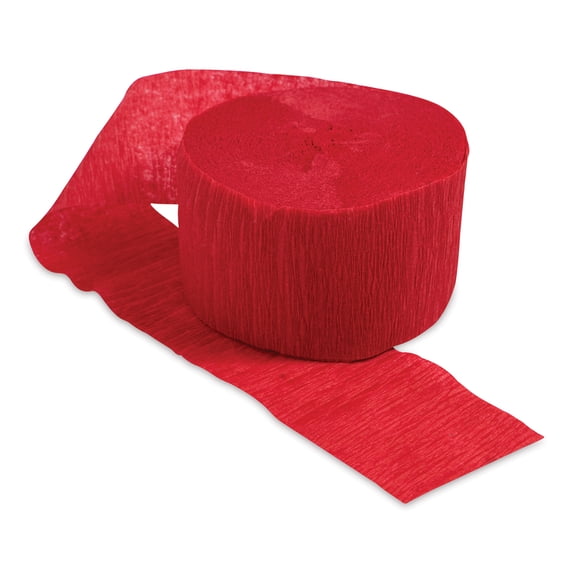Crepe Paper - 1-7/8" x 500 ft, Holiday Red, Streamer