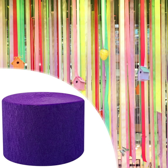 Crepe Paper Colored Crepe Paper Roll ,Pretty Purple Crepe Streamer , 1 Roll Crepe Paper Streamer Crepe Paper Decorations for Birthday Party, Wedding, Festival Ornament,