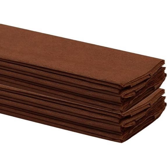 Crepe Paper Folds (20 Sheets) - 20 Inches Wide by 3.2 Feet Long - Mexican Crepe Paper -21 Assorted Color (Coffee)