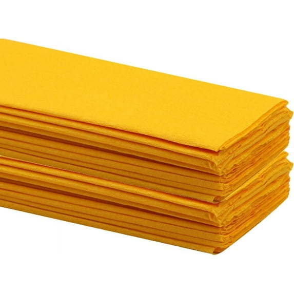 Crepe Paper Folds (20 Sheets) - 20 Inches Wide by 3.2 Feet Long - Mexican Crepe Paper -21 Assorted Color (Golden)