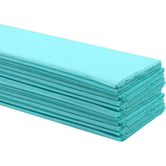 Crepe Paper Folds (20 Sheets) - 20 Inches Wide by 3.2 Feet Long - Mexican Crepe Paper -21 Assorted Color (Light Blue)