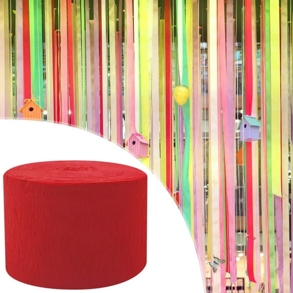 Crepe Paper Streamer Roll, 82 Feet Colorful DIY Decor for Party Backdrop Crafts, Flame Retardant Celebration Decoration Supplies(H)