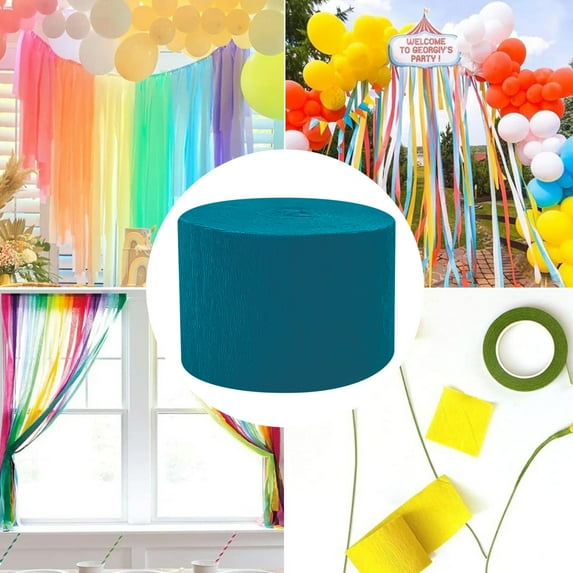Crepe Paper Streamers 1 Roll 81 ft Rainbow Streamers Party Decorations Birthday Streamers,for Wedding Decorations DIY Art Craft Supplies (1.8Inch x 82Ft/Roll)