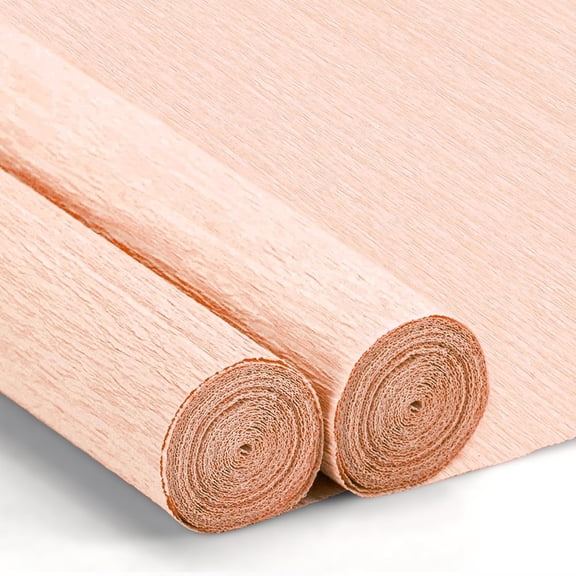 Crepe Paper Streamers 2 Rolls, 10 x 98Inch Crepe Paper Sheets for DIY Gift Colourful Paper Flower Wrapping Paper Crafts Birthday Wedding Holiday Party Decorations (Light Champagne)