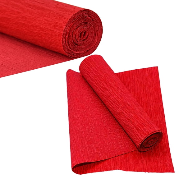 Crepe Paper Streamers 2 Rolls, 19 x 98Inch Red Crepe Paper Sheets for DIY Gift Wrapping Paper Crafts Birthday Wedding Holiday Paper Flower